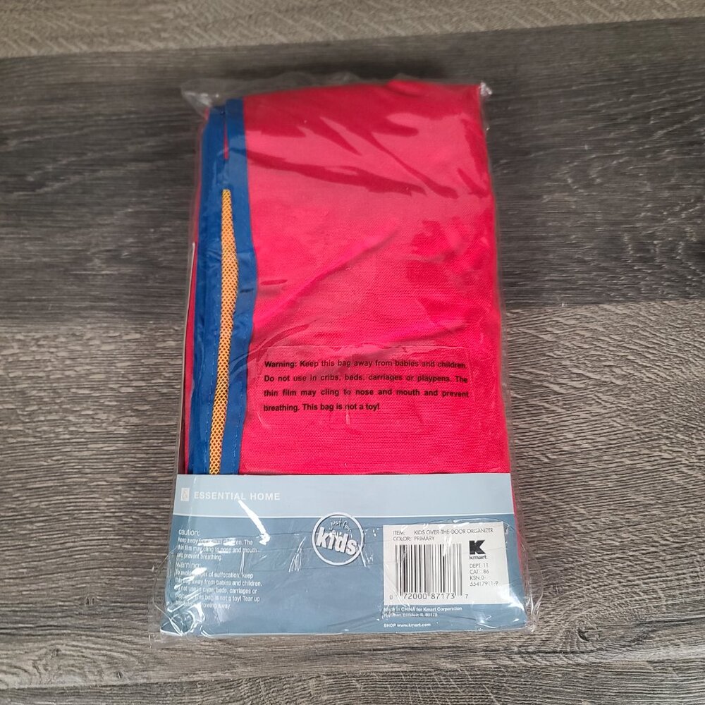 Kmart New in Package Over The Door Kid's Closet Organizer Red Yellow and Blue - Picture 4 of 12